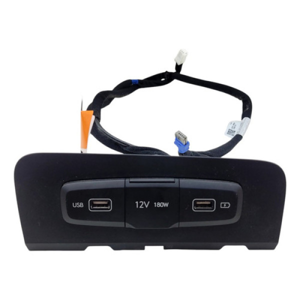 Moldura Com Tomadas 12v Hyundai Creta 2023 Completa Preto