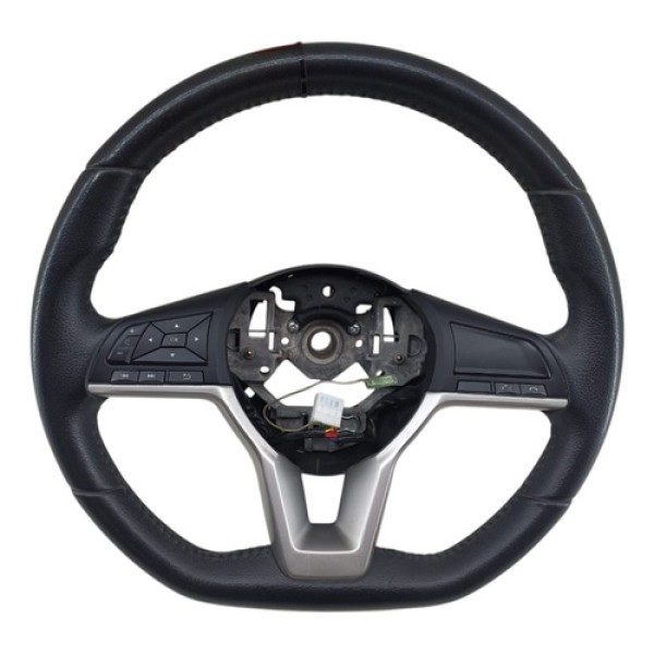 Volante Direção Com Comandos Nissan Kicks 2020 2022 Original Cinza Com Detalhes Em Prata